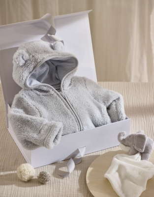 Fleece Romper Baby Gift Set (06mths) Newborn & Unisex The White Company UK