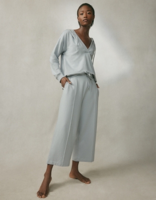 Fleeceback Cropped Joggers Clothing Sale The White Company UK