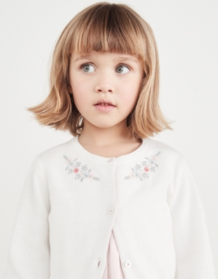 Floral Embroidered Cardigan (18mths6yrs) Girls' Clothing The White