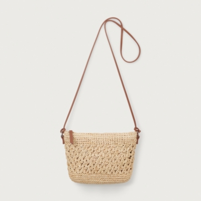 Floral Raffia Cross Body Bag