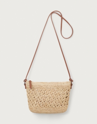 Floral Raffia Cross Body Bag