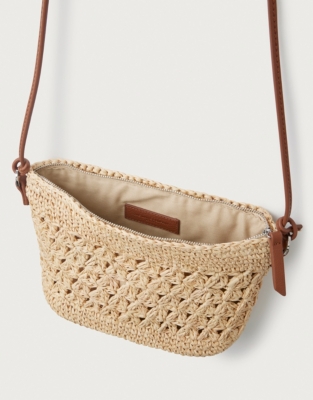 Floral Raffia Cross Body Bag