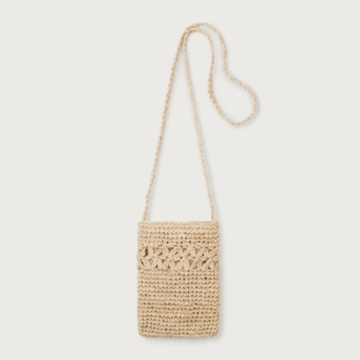 Floral Raffia Phone Pouch