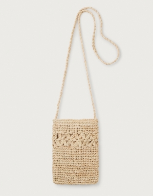 Floral Raffia Phone Pouch