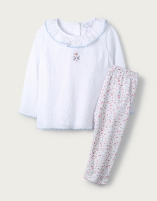 Flower Embroidery Top & Legging Set Baby Girls' The White Company UK
