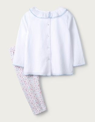 Flower Embroidery Top & Legging Set Baby Girls' The White Company UK