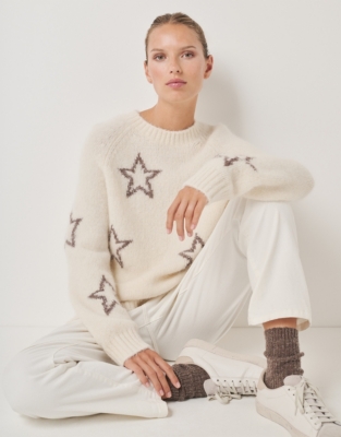 Fluffy Star Jumper with Alpaca