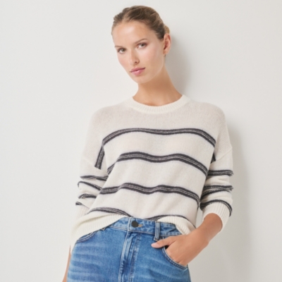 Fluffy Stripe Jumper with Alpaca