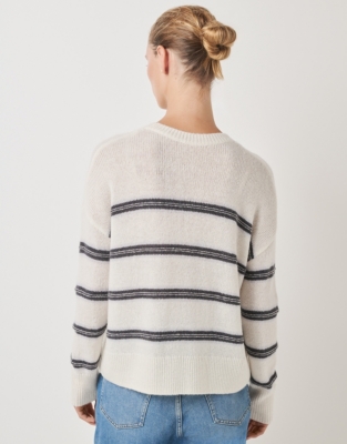 Fluffy Stripe Jumper with Alpaca