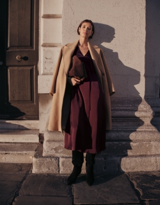 Fluid Shirt Dress - Oxblood
