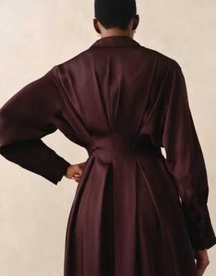 Fluid Shirt Dress - Oxblood