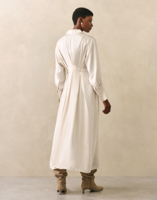 Fluid Shirt Dress - Pearl Cotton