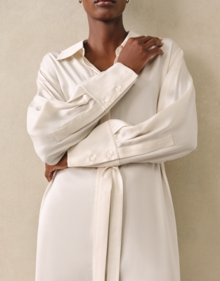 Fluid Shirt Dress - Pearl Cotton