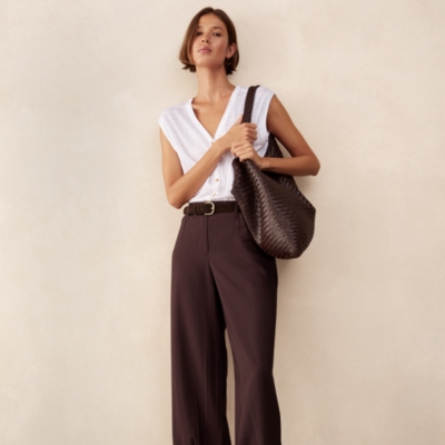 Fluid Trousers with Darted Cuff
