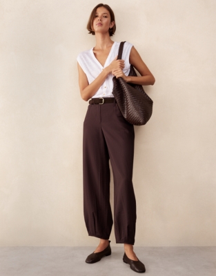 Fluid Trousers with Darted Cuff