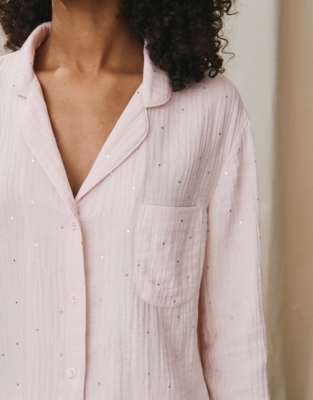 Foil Star DoubleCotton Pyjama Set Nightwear & Robes Sale The White