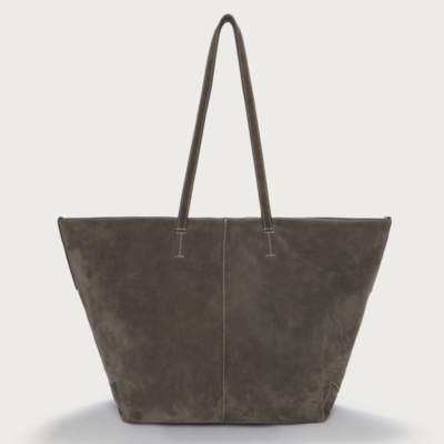 Folded Suede Stitch Detail Tote