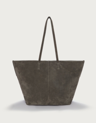 Folded Suede Stitch Detail Tote