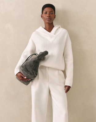 Folded Suede Stitch Detail Tote