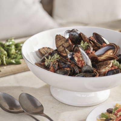 Footed Serving Bowl Tableware The White Company UK