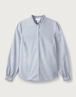 Frill-Neck Flannel Shirt | Clothing Sale | The White Company UK