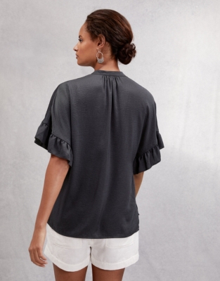 Frill Sleeve Satin Blouse Clothing Sale The White Company UK