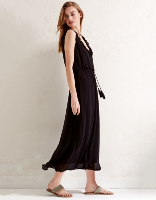 Image of Frill Trim Midi Dress