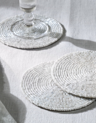 Frosted Beaded Coasters – Set of 4