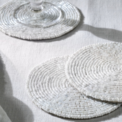 Frosted Beaded Coasters – Set of 4