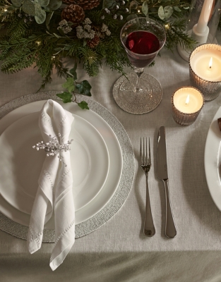 Frosted Beaded Napkin Rings – Set of 4
