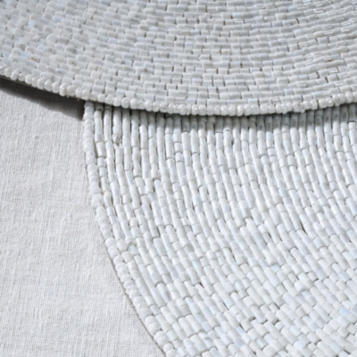 Frosted Beaded Round Placemats – Set of 2
