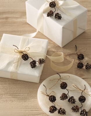 Frosted Pine Cone Toppers – Set of 6