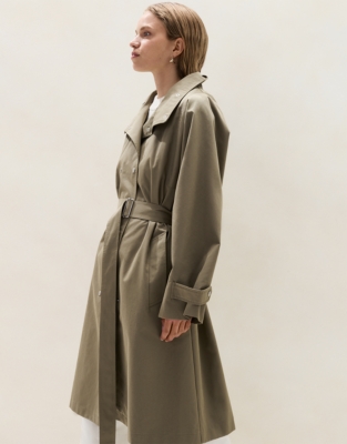 Funnel Collar Trench Coat