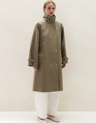 Funnel Collar Trench Coat