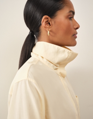 Funnel Neck Boyfriend Shirt