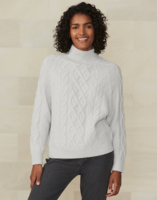 Cable knit funnel neck on sale jumper