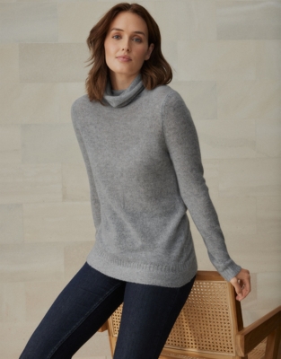 Funnel-Neck Cashmere Layering Jumper | Cashmere Clothing | The White ...