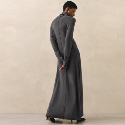 Funnel Neck Dress with Cashmere