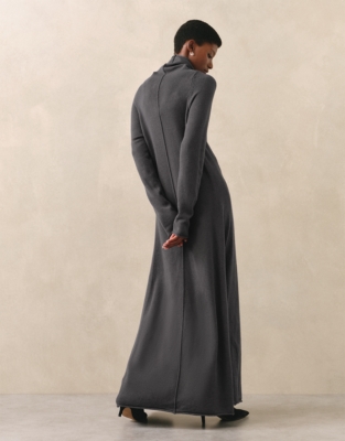 Funnel Neck Dress with Cashmere