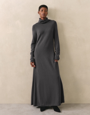 Funnel Neck Dress with Cashmere | Clothing Sale | The White Compan...