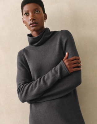 Funnel Neck Dress with Cashmere | Clothing Sale | The White Compan...