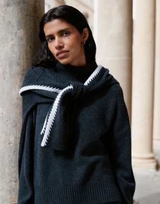  Funnel Neck Jumper with Cashmere