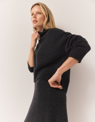  Funnel Neck Jumper with Cashmere