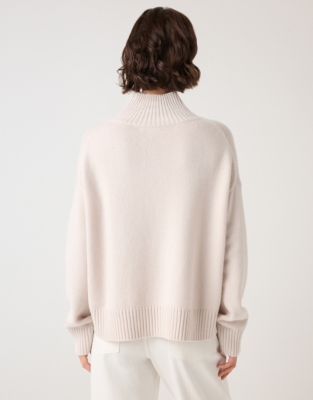  Funnel Neck Jumper with Cashmere - Buttermilk