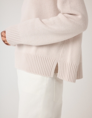  Funnel Neck Jumper with Cashmere - Buttermilk