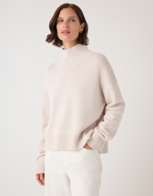 Funnel Neck Jumper with Cashmere