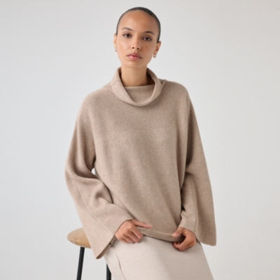 Funnel Neck Jumper with Cashmere