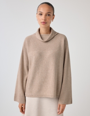 Funnel Neck Jumper with Cashmere