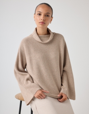 Funnel Neck Jumper with Cashmere