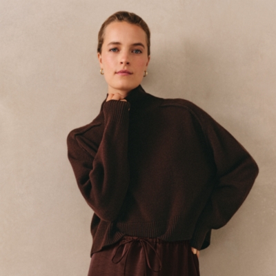 Funnel Neck Jumper with Cashmere
